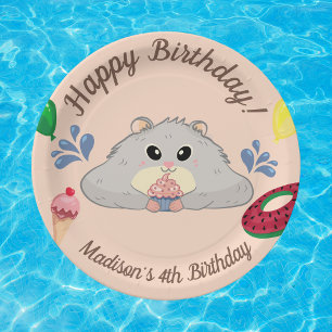 Assiettes En Carton Fête Anniversaire de hamster