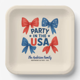 Assiettes En Carton Fête aux Etats-Unis 4 juillet patriotique Custom
