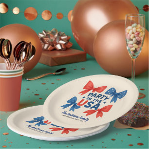 Assiettes En Carton Fête aux Etats-Unis 4 juillet patriotique Custom