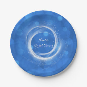 Assiettes En Carton Fête Cendrillon Étincelle Bleu & Blanc Tous Événem