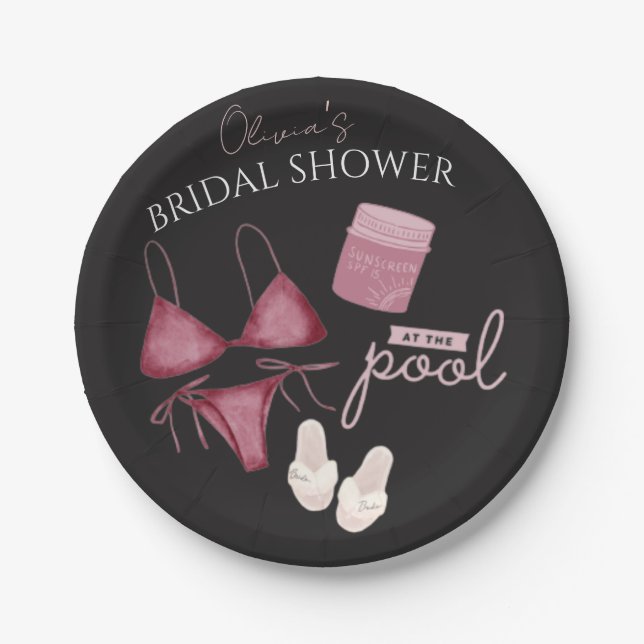 Assiettes En Carton Fête chic bohème pour la douche de la mariée au bo (Devant)