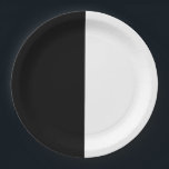 Assiettes En Carton Fête chic de la moitié d'anniversaire noir et blan<br><div class="desc">Personnaliser pour n'importe quel événement.</div>
