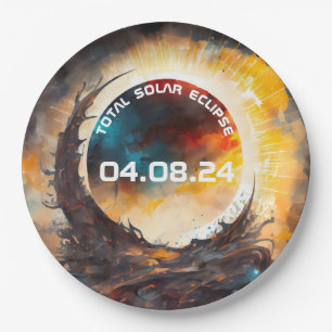 Assiettes En Carton Fête d'affichage Éclipse solaire