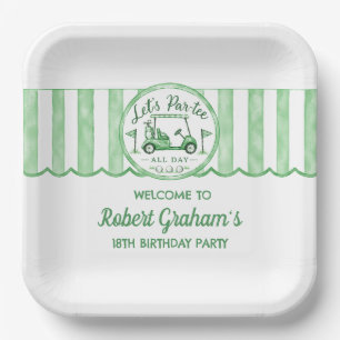 Assiettes En Carton Fête d'anniversaire 18 ans thème golf Let's Par-te