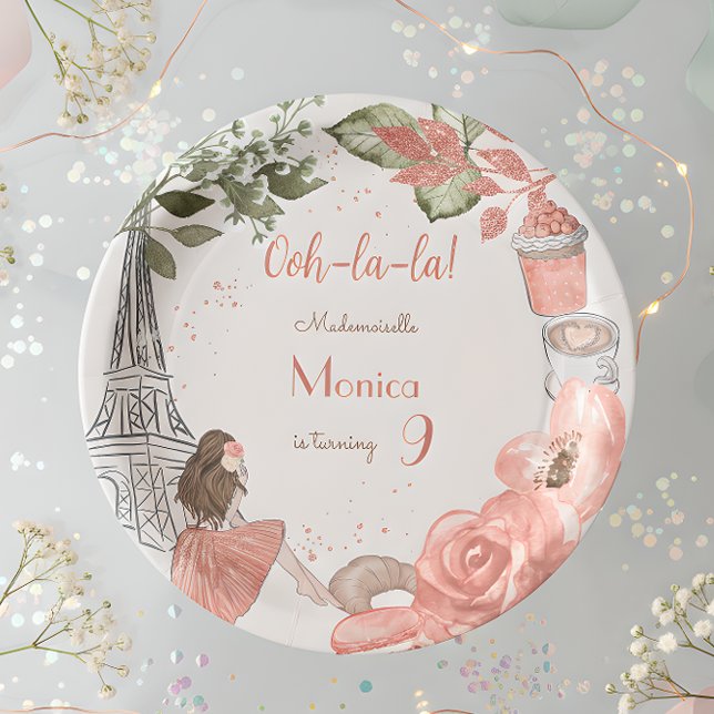 Assiettes En Carton Fête d'anniversaire à thème Paris (Créateur téléchargé)