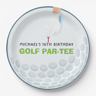 Assiettes En Carton Fête d'anniversaire amusante sur le thème du golf