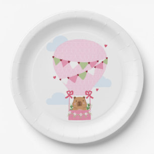 Assiettes En Carton Fête d'anniversaire au ballon Capybara Teddy