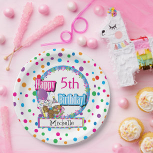 Assiettes En Carton Fête d'anniversaire avec mignon écureuil en carica