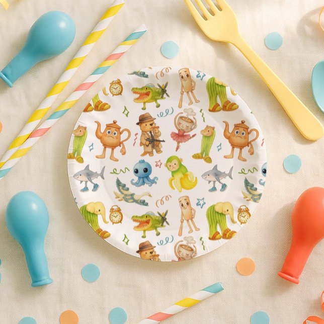 Assiettes En Carton Fête d'anniversaire Brainrot Meme (Créateur téléchargé)