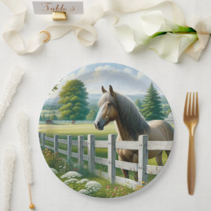 Assiettes En Carton Fête d'anniversaire Country Pony Horse