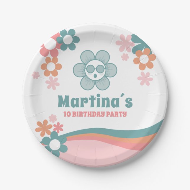 Assiettes En Carton Fête d'anniversaire Daisy Girl (Devant)