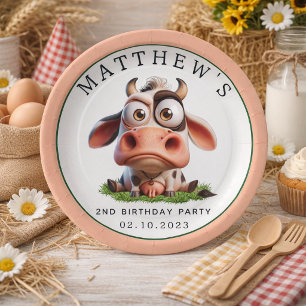 Assiettes En Carton Fête d'anniversaire de 2 ans pour les animaux de l