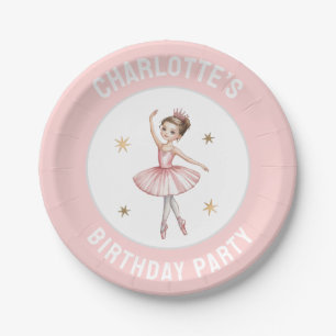 Assiettes En Carton Fête d'anniversaire de ballet personnalisée pour b