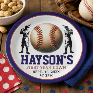 Assiettes En Carton Fête d'anniversaire de baseball de première année