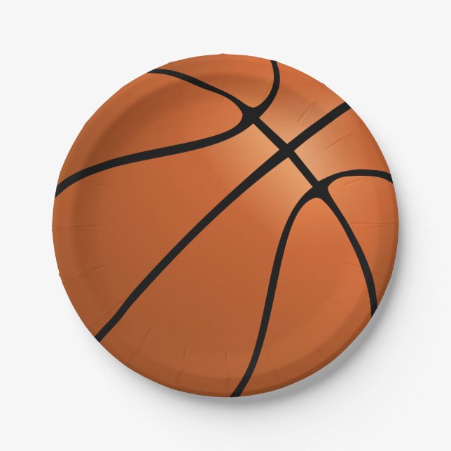 Assiettes En Carton Fête d'anniversaire de basket-ball (Devant)