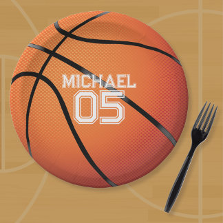 Assiettes En Carton Fête d'anniversaire de basketball