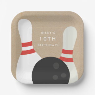 Assiettes En Carton Fête d'anniversaire de bowling pour enfants