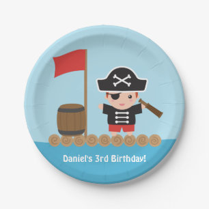 Assiettes En Carton Fête d'anniversaire de chasse au trésor de pirate