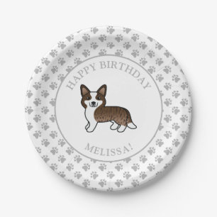Assiettes En Carton Fête d'anniversaire de chien Cardigan Welsh Corgi 