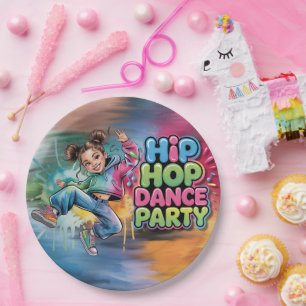 Assiettes En Carton Fête d'anniversaire de danse hip hop pour filles
