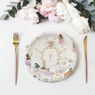 Assiettes En Carton Fête d'anniversaire de fée florale magique