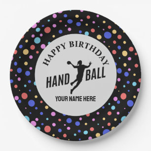 Assiettes En Carton Fête d'anniversaire de fille de handball, Cadeau d