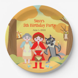 Assiettes En Carton Fête d'anniversaire de fille du Petit Chaperon Rou