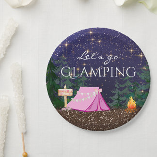 Assiettes En Carton Fête d'anniversaire de filles en glamping
