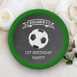 Assiettes En Carton Fête d'anniversaire de foot 1 an
