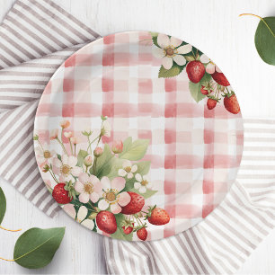 Assiettes En Carton Fête d'anniversaire de fraise pour un premier anni