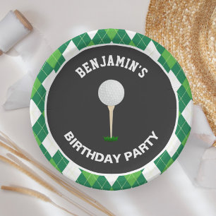 Assiettes En Carton Fête d'anniversaire de golf