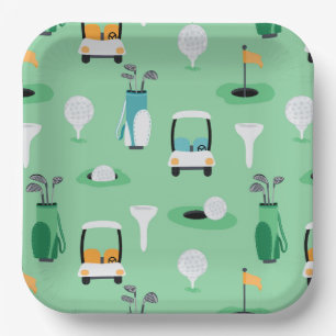 Assiettes En Carton Fête d'anniversaire de golf pour enfants motif de