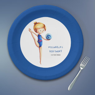 Assiettes En Carton Fête d'anniversaire de gymnastique rythmique pour