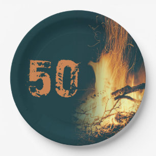 Assiettes En Carton Fête d'anniversaire de jardin avec feu de joie