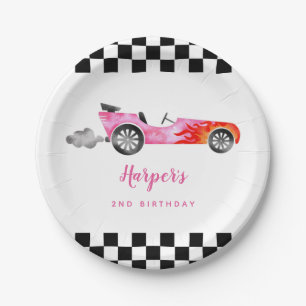 Assiettes En Carton Fête d'anniversaire de la Fille de voiture de cou