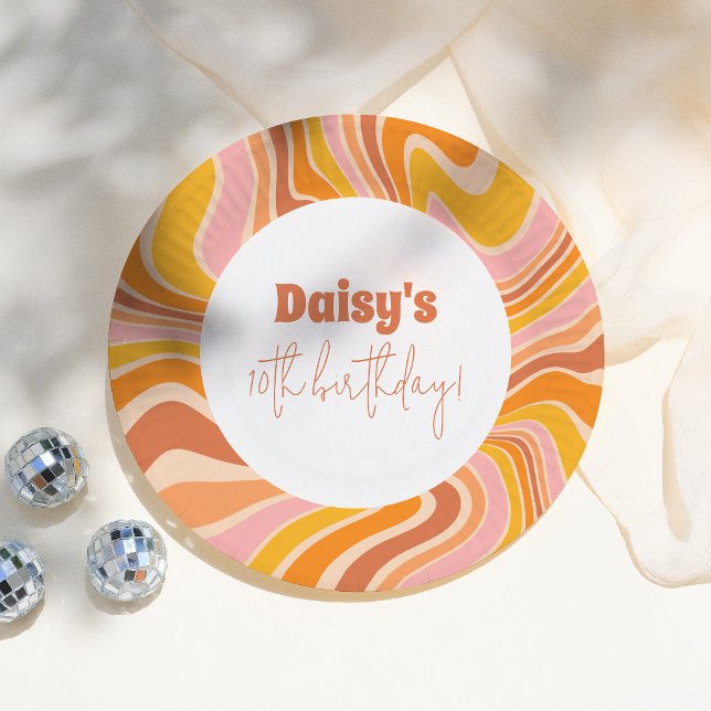 Assiettes En Carton Fête d'anniversaire de la fille rose Super (Créateur téléchargé)