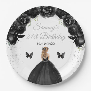 Assiettes En Carton Fête d'anniversaire de la princesse aux cheveux bl