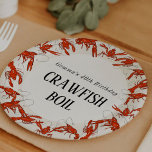 Assiettes En Carton Fête d'anniversaire de l'écrevisse rouge<br><div class="desc">Joueusement dessiné à la main à la langouste encadre cette plaque de papier de fête amusante. Que ce soit pour un anniversaire,  un fiançailles,  Mardi Gras ou tout simplement par beau temps,  les boules de langoustes passent toujours un bon moment,  cher!</div>