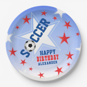 Assiettes En Carton Fête d'anniversaire de l'étoile de football
