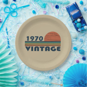 Assiettes En Carton Fête d'anniversaire de naissance en 1970