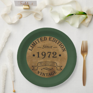 Assiettes En Carton Fête d'anniversaire de naissance en 1972