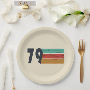 Assiettes En Carton Fête d'anniversaire de naissance vintage 1979