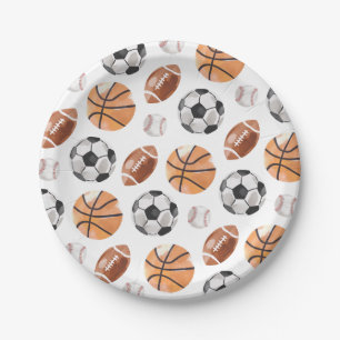 Assiettes En Carton Fête d'anniversaire de sports modernes