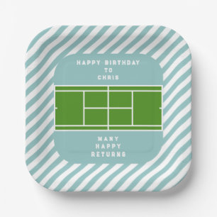 Assiettes En Carton Fête d'anniversaire de tennis
