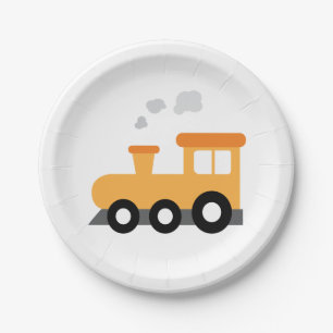 Assiettes En Carton Fête d'anniversaire de train