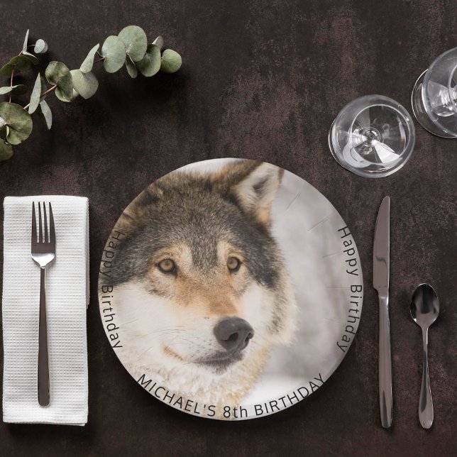 Assiettes En Carton Fête d'anniversaire de Wolf wild boy (Créateur téléchargé)