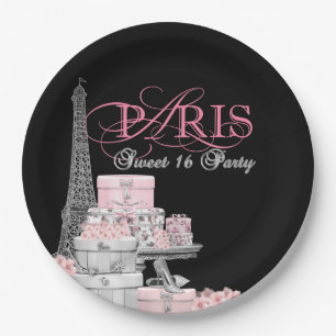 Assiettes En Carton Fête d'anniversaire des 16 ans de Paris