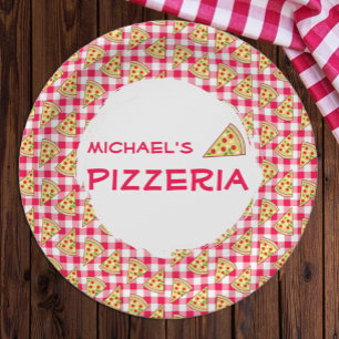 Assiettes En Carton Fête d'anniversaire des enfants Pizza Party