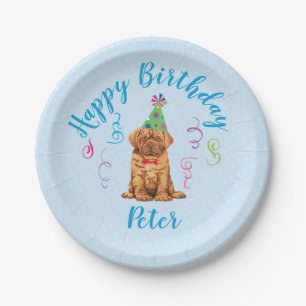 Assiettes En Carton Fête d'anniversaire Dogue de Bordeaux Plaques en p