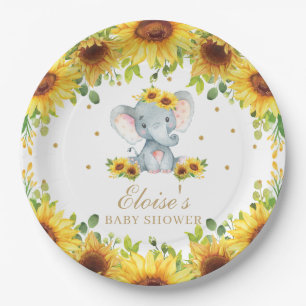 Assiettes En Carton Fête d'anniversaire du Baby shower de tournesol